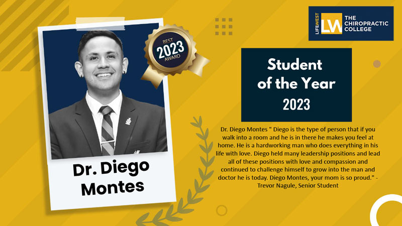 Life Chiropractic College West - Student of the Year 2023 - Diego Montes