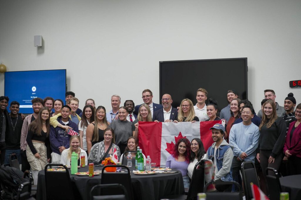 Students celebrating Canadian Thanksgiving at Life Chiropractic College West