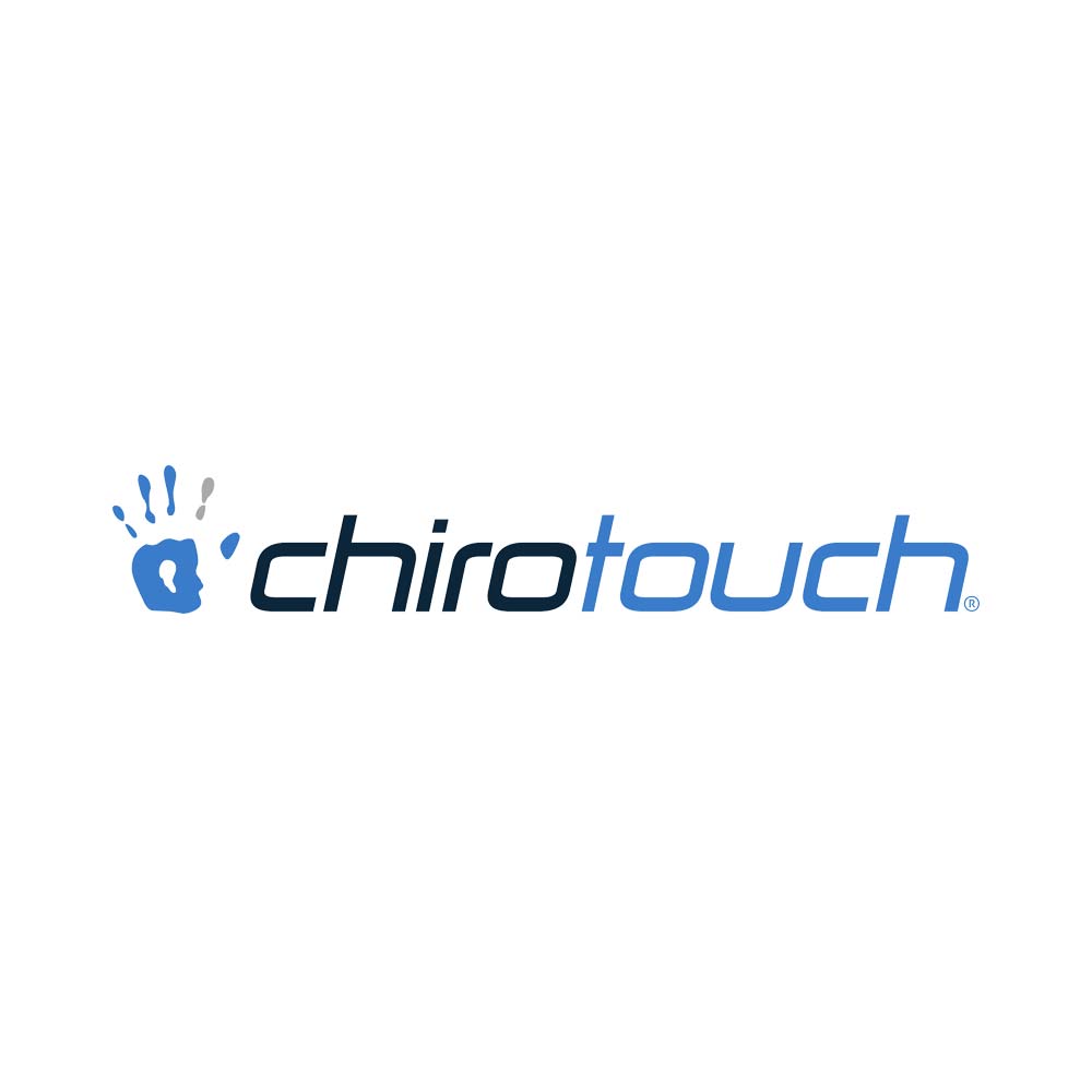 ChiroTouch logo with a blue handprint to the left of the lowercase 'chirotouch' text.