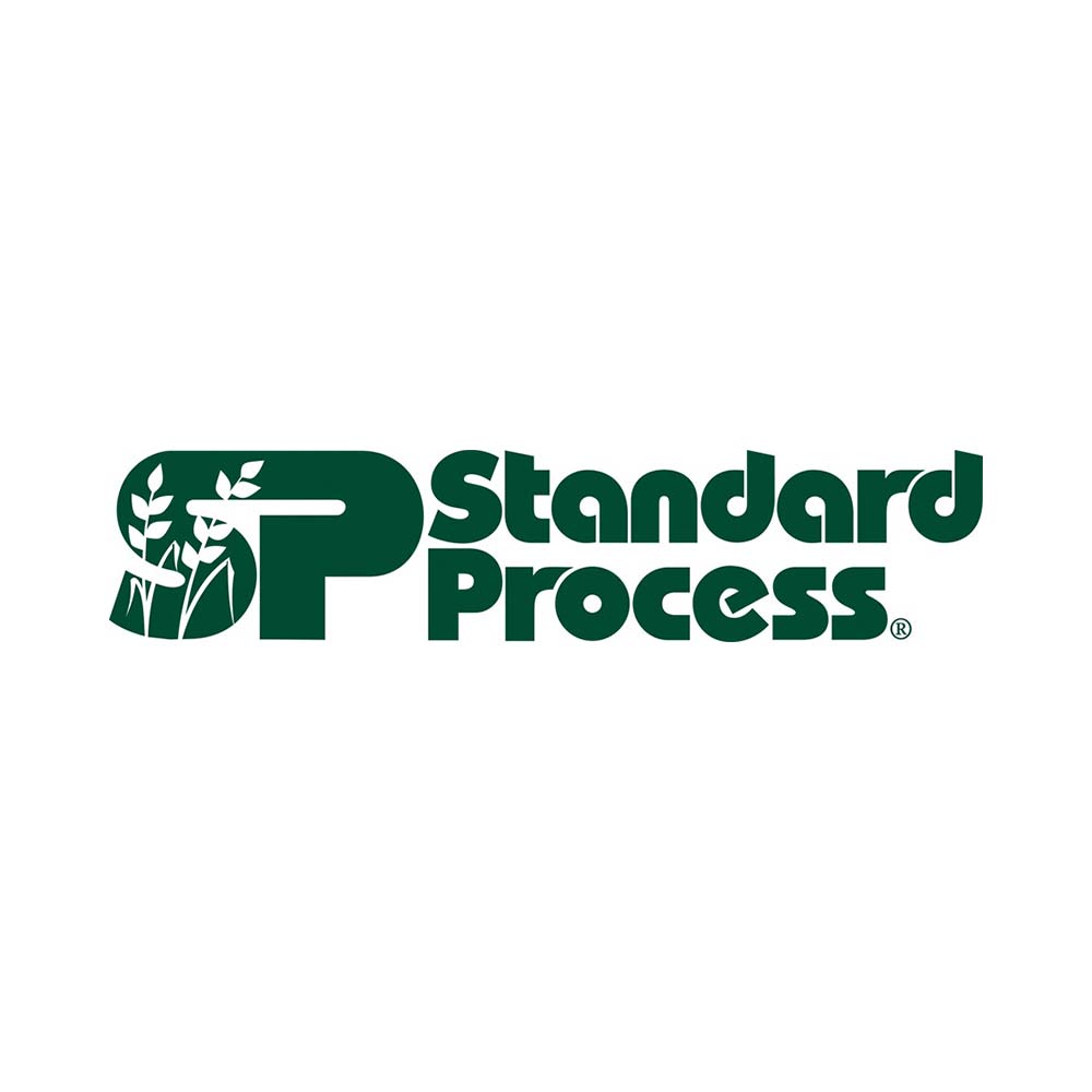 Standard Process logo: dark green wordmark with a circular emblem on the left featuring plant imagery