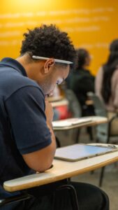 Life West Chiropractic Student studying on mobile device